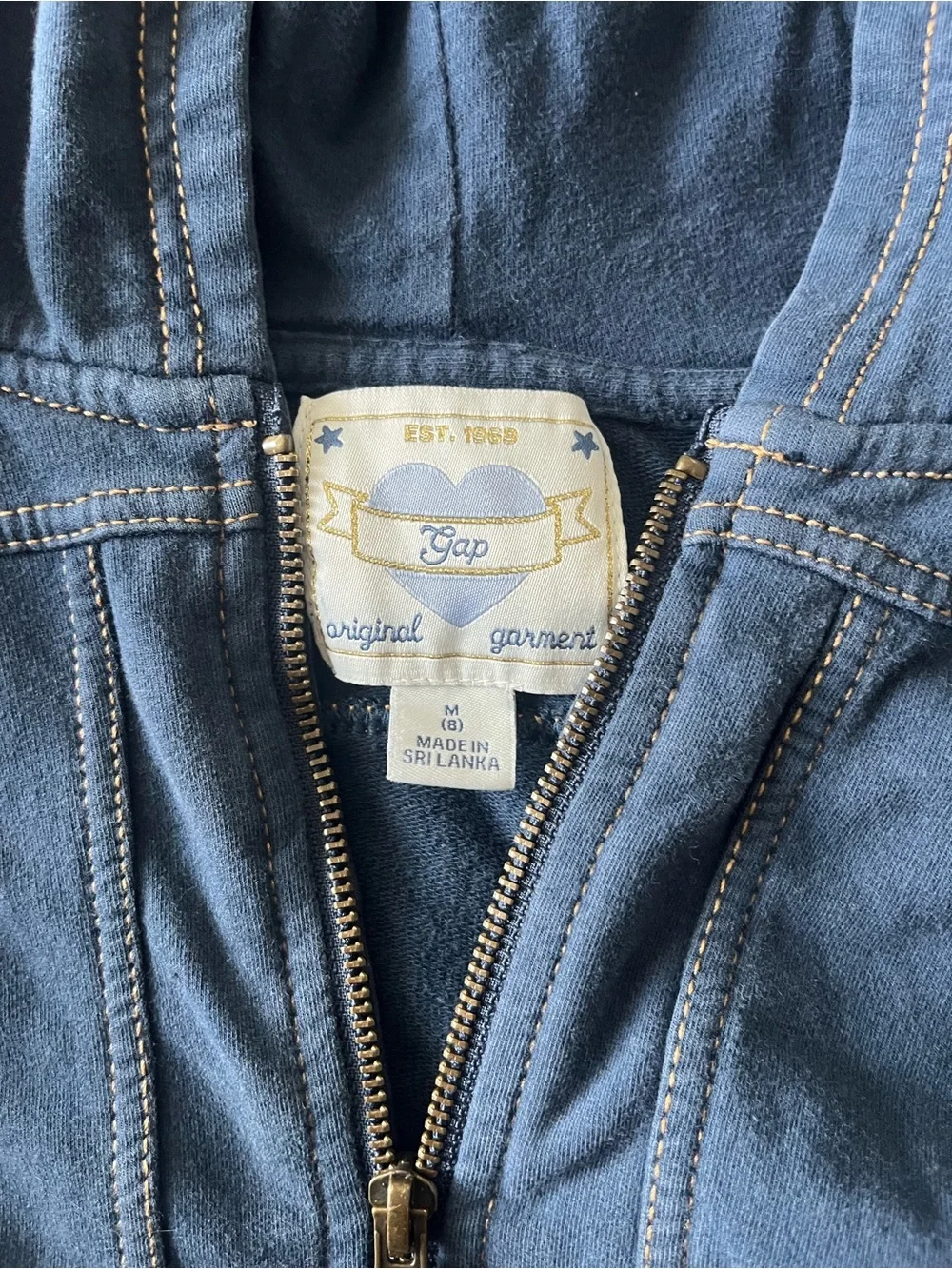 Vintage GAP Kids Navy Zip-Up Hoodie Jacket with Front Flap Pockets